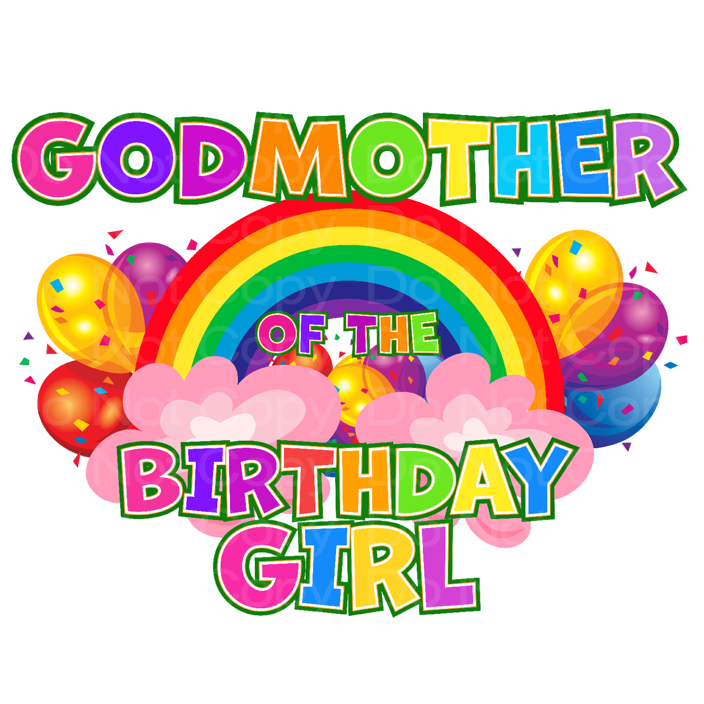 Rainbow Birthday GodMother Family Matching Transfer Film 03030