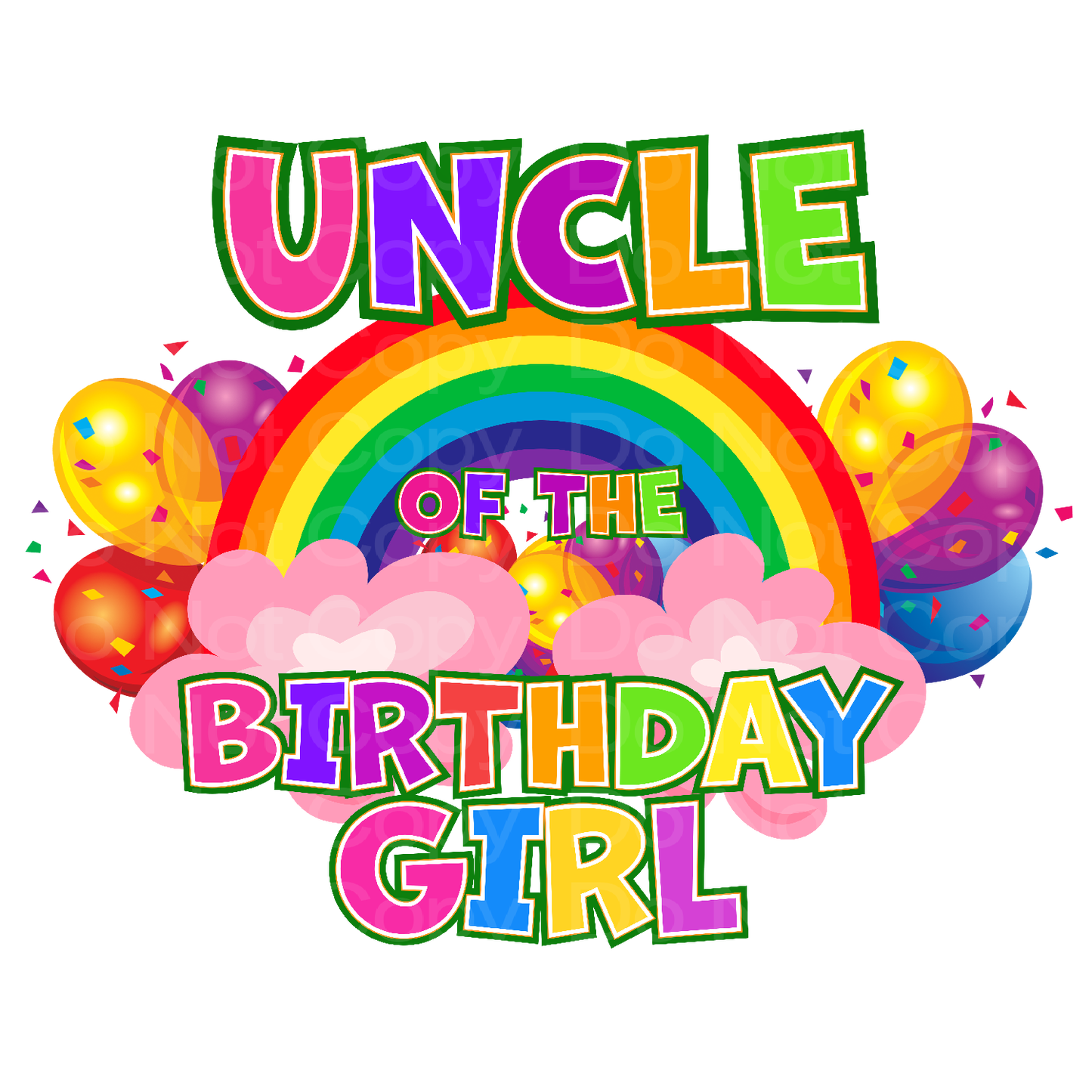 Rainbow Birthday Uncle Family Matching Transfer Film 03021