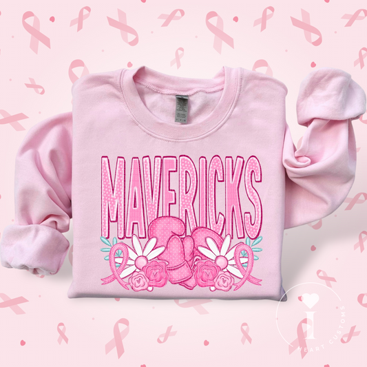 Mavericks Breast Cancer Sports Mascot DTF Transfer Film SD074