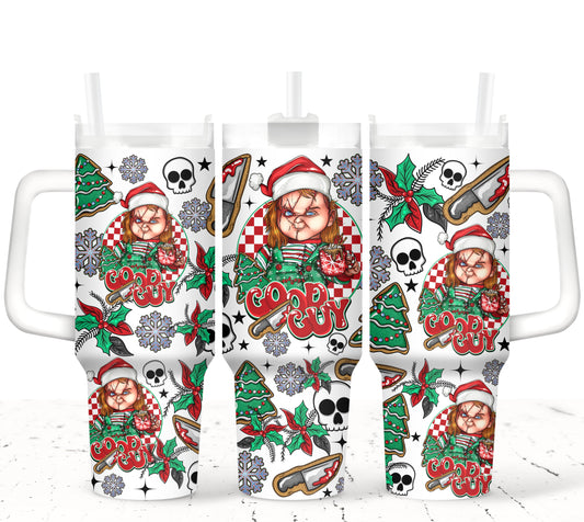 Christmas Spirit Horror Good Guy - TOP & BOTTOM SET - 40 oz Tumbler UV DTF Transfer Film