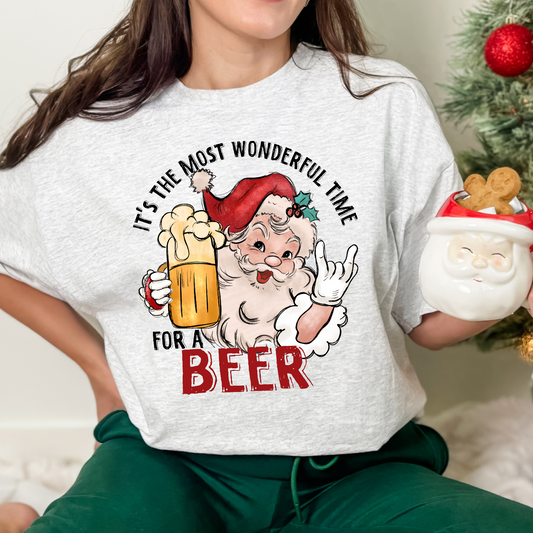 It’s the most wonderful time for a beer Santa DTF Transfer Film 9340
