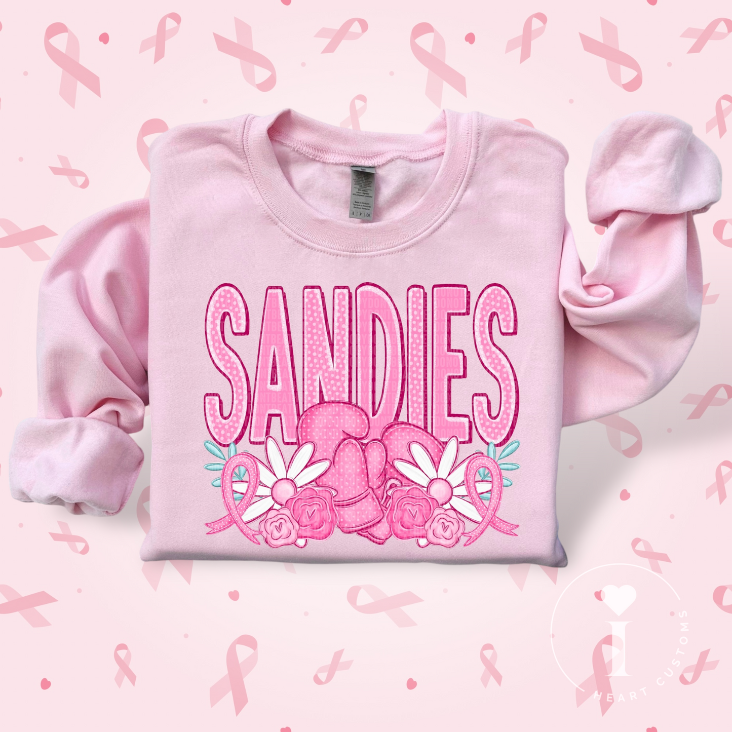 Sandies Breast Cancer Sports Mascot DTF Transfer Film SD074