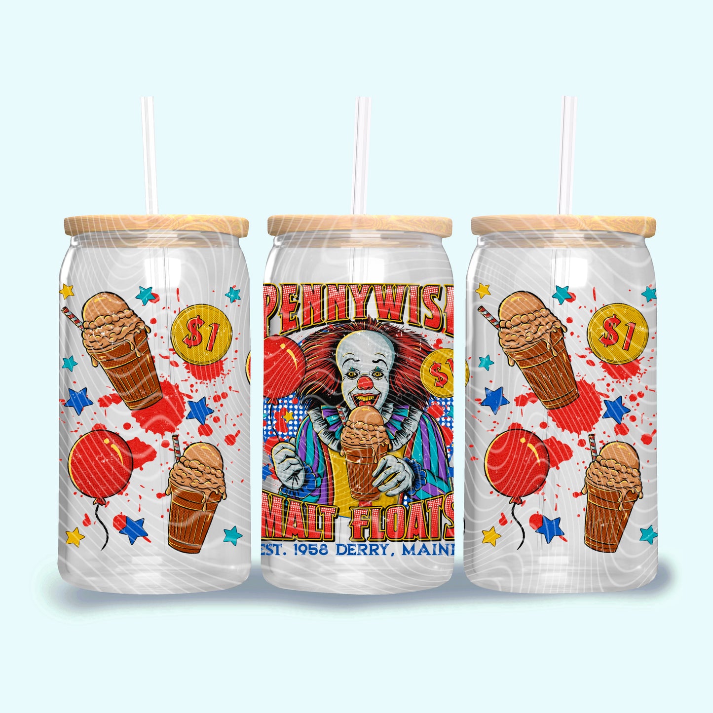 Summer Clown treats - 16oz UV DTF Transfer Film