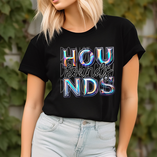 Faux Hologram Faux Embroidery Hounds DTF Transfer Film