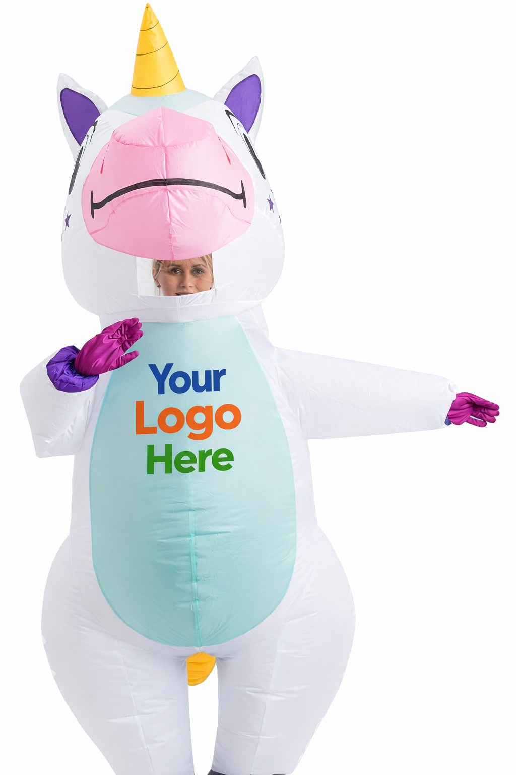 Custom Inflatable Deluxe Unicorn Costume With Logo | Branded Inflatable Suits for Events, Promotions & Marketing