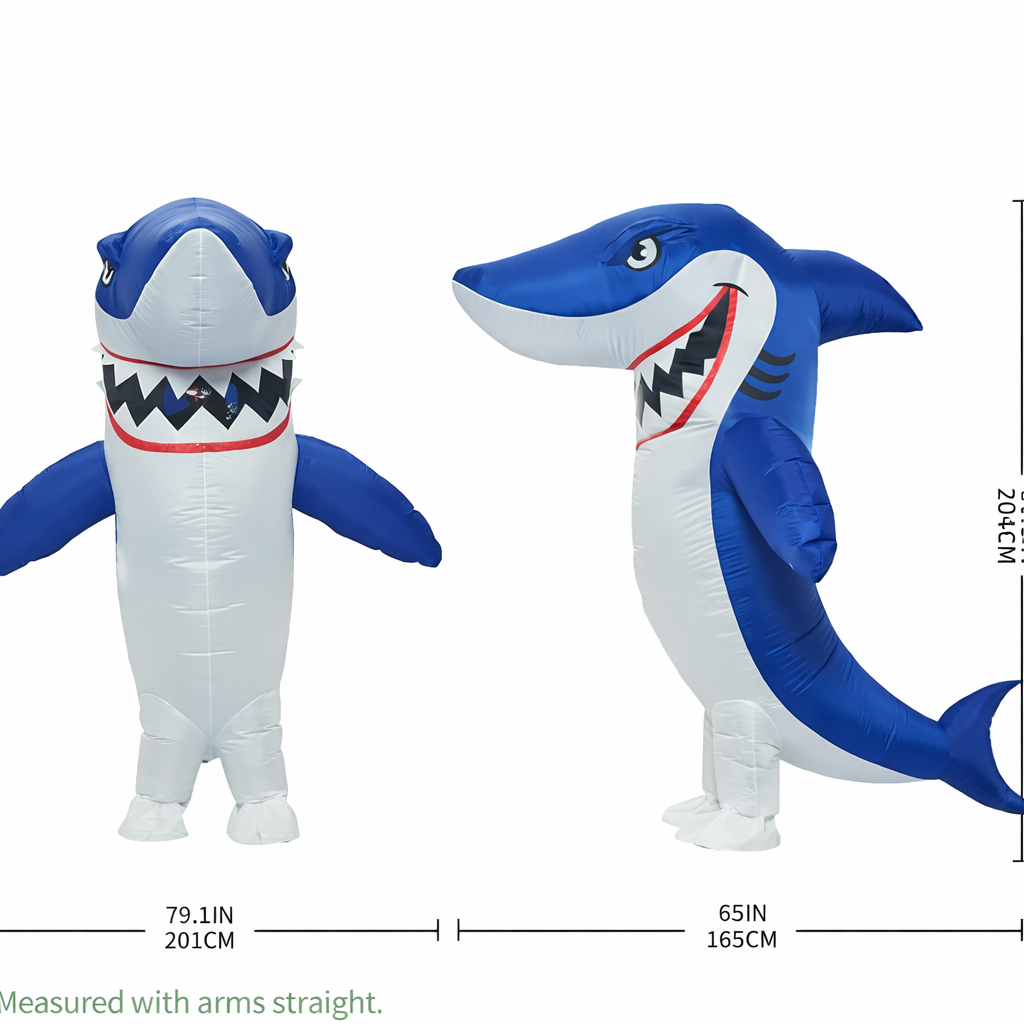 Custom Inflatable Shark Costume With Logo | Branded Inflatable Suits for Events, Promotions & Marketing