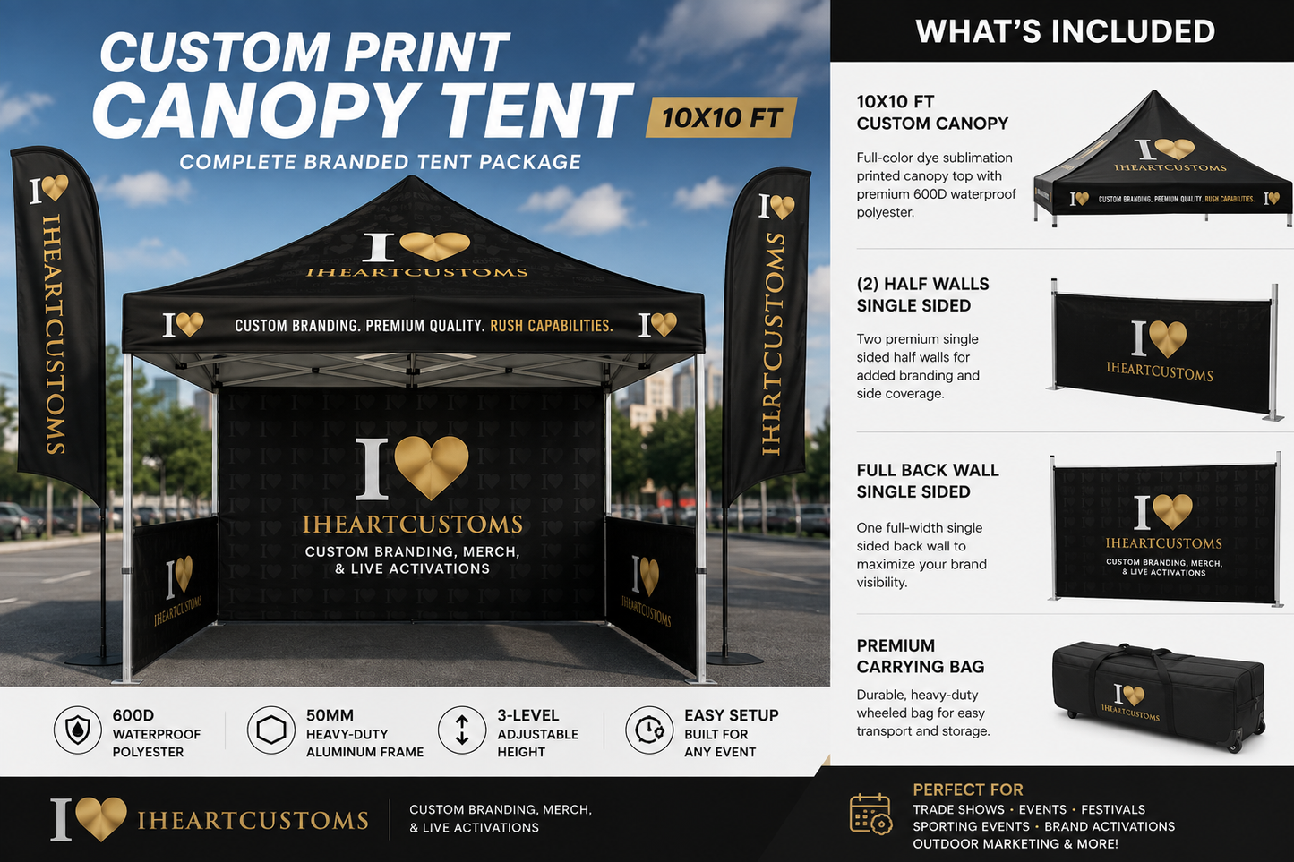 Custom Printed Canopy Tent Package