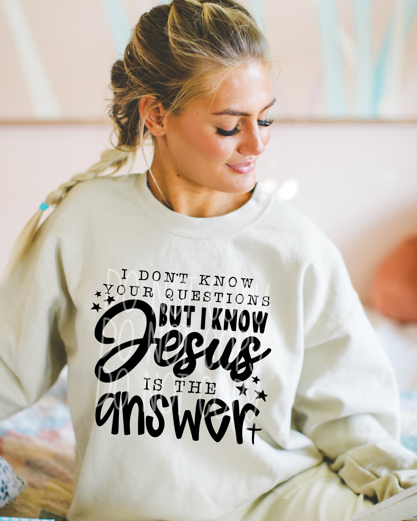I don’t know your questions but I know Jesus is the Answer DTF Transfer Film T016