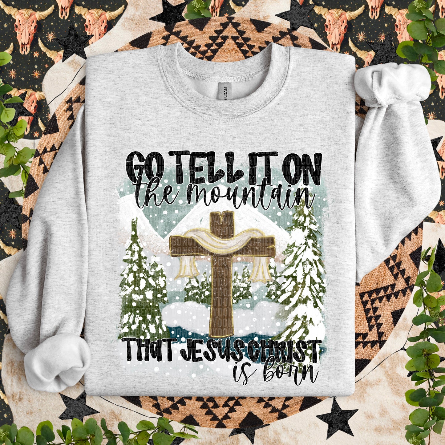 Go tell it on the mountain that Jesus Christ is born DTF Transfer Film SD114