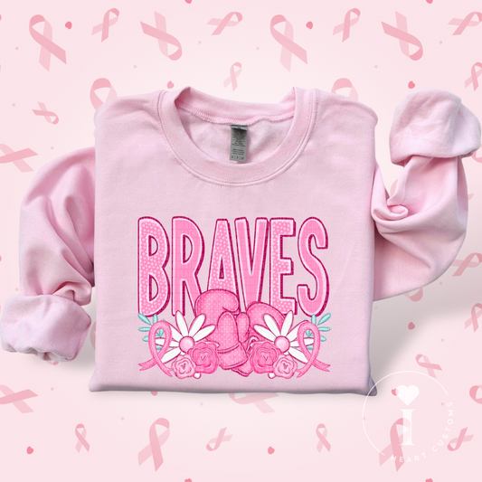 Braves Breast Cancer Sports Mascot DTF Transfer Film SD074