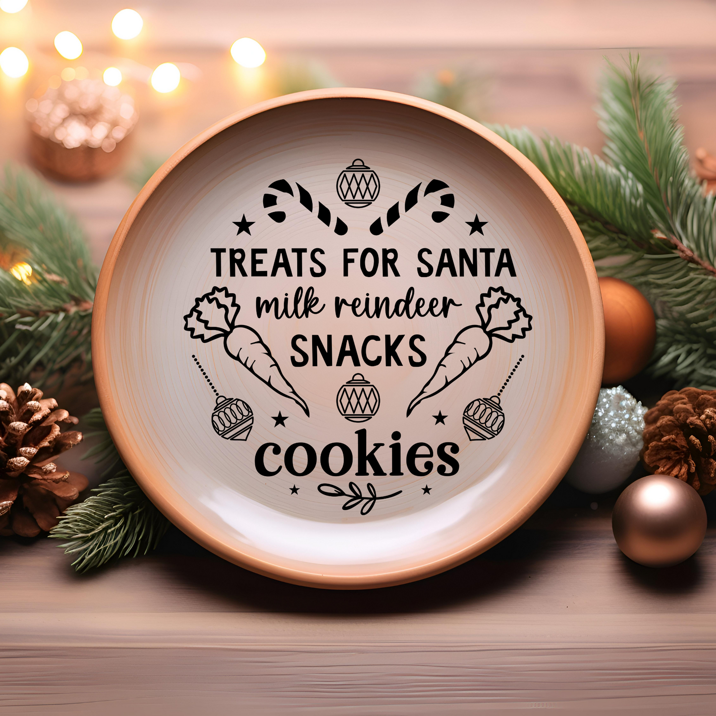 UV DTF Transfers for Santa Plates – Easy Peel, Rub & Stick Holiday Designs - Style 7