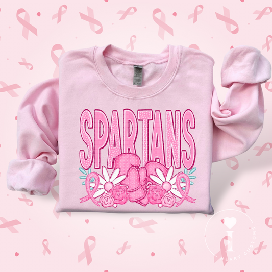 Spartans Breast Cancer Sports Mascot DTF Transfer Film SD074