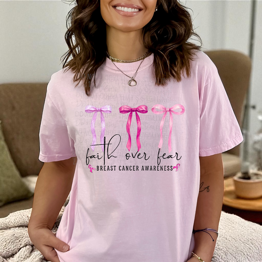 Faith over Fear Breast Cancer DTF Transfer Film CF095