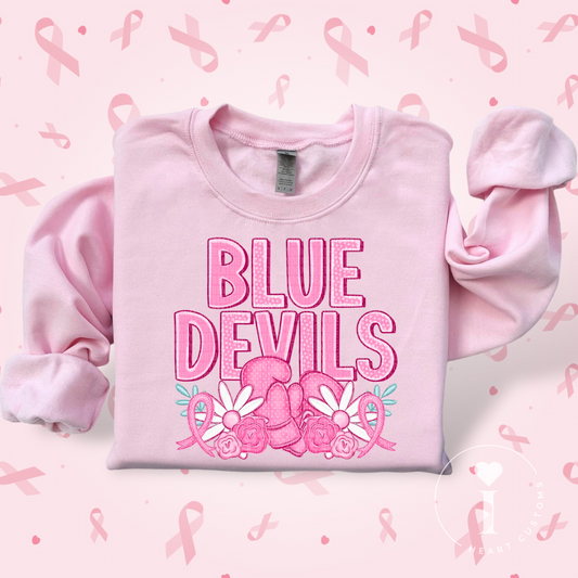 Blue Devils Breast Cancer Sports Mascot DTF Transfer Film SD074