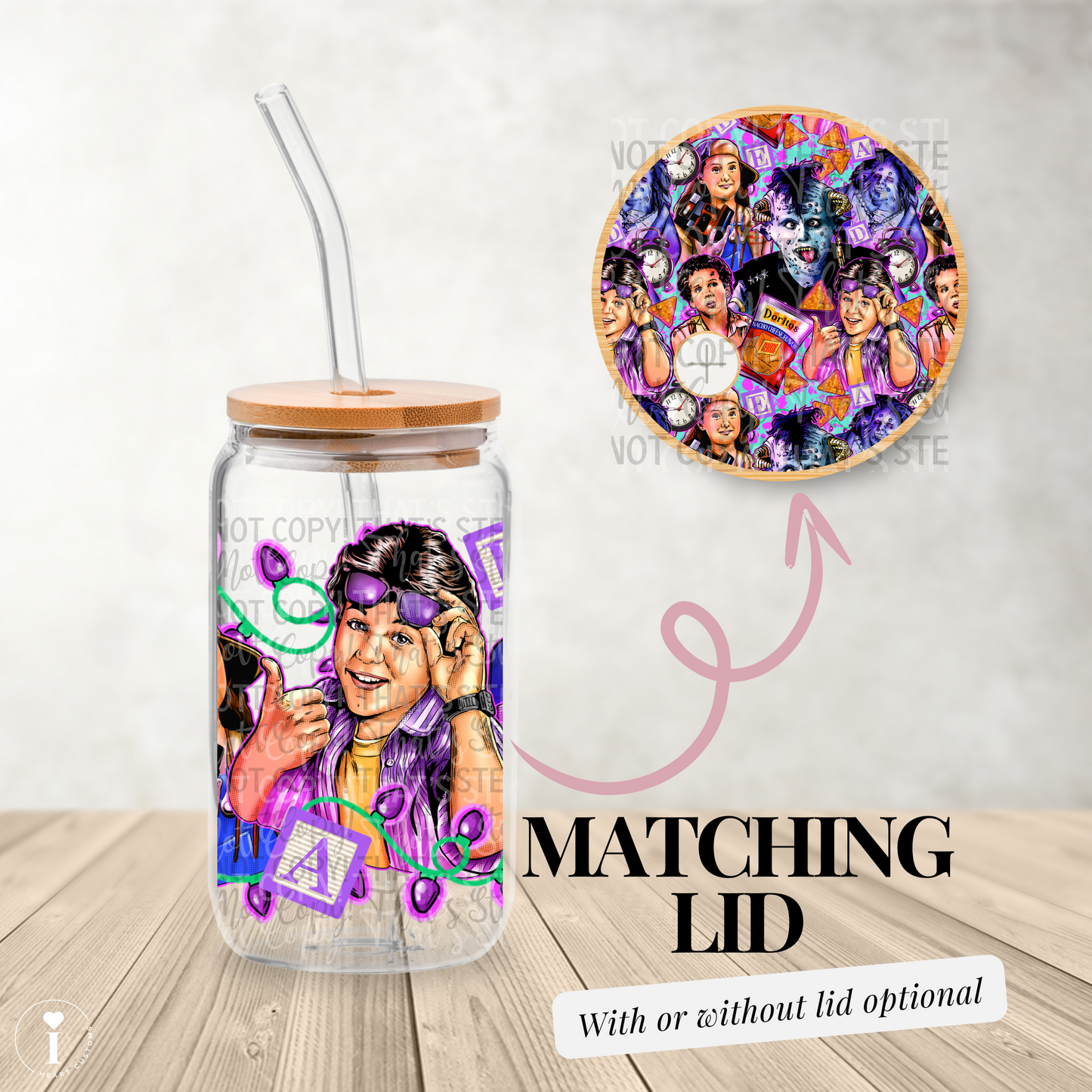 Classic Monster - 16oz UV DTF Transfer Film Wrap and Matching Lid G104