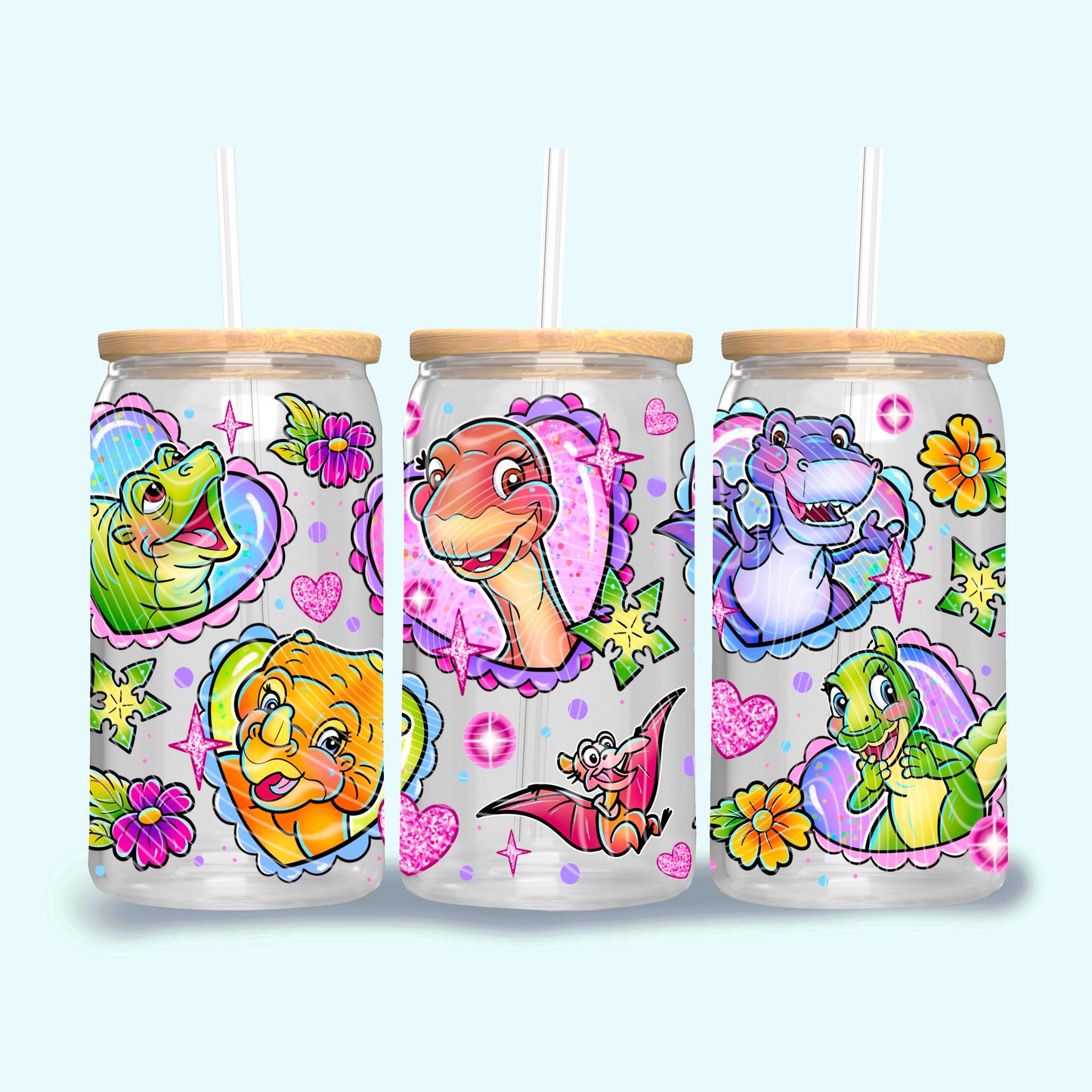 Valentine Dino Love 16oz UV DTF Transfer Film G125