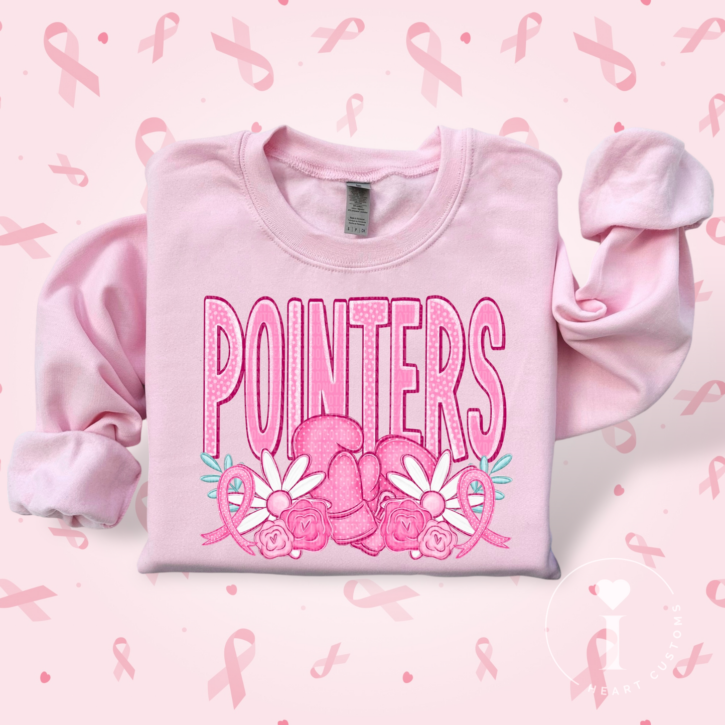 Pointers Breast Cancer Sports Mascot DTF Transfer Film SD074