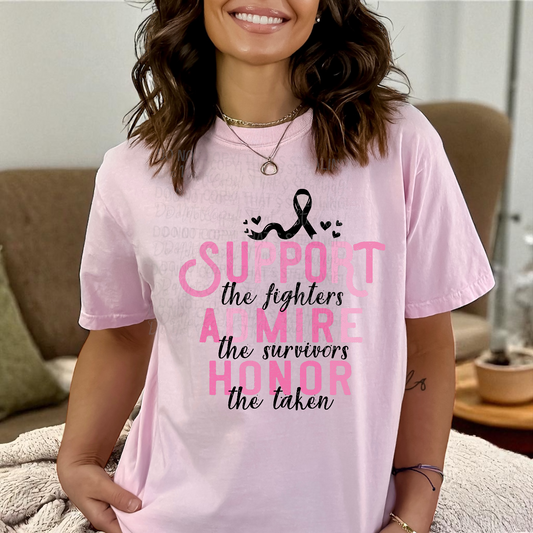 Support the fighters Breast Cancer DTF Transfer Film CF095