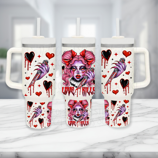 Valentine Love Kills - TOP & BOTTOM SET - 40 oz Tumbler UV DTF Transfer Film G124