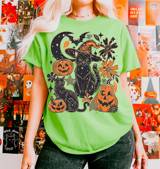 Witchy Black Cat DTF Transfer Film A075