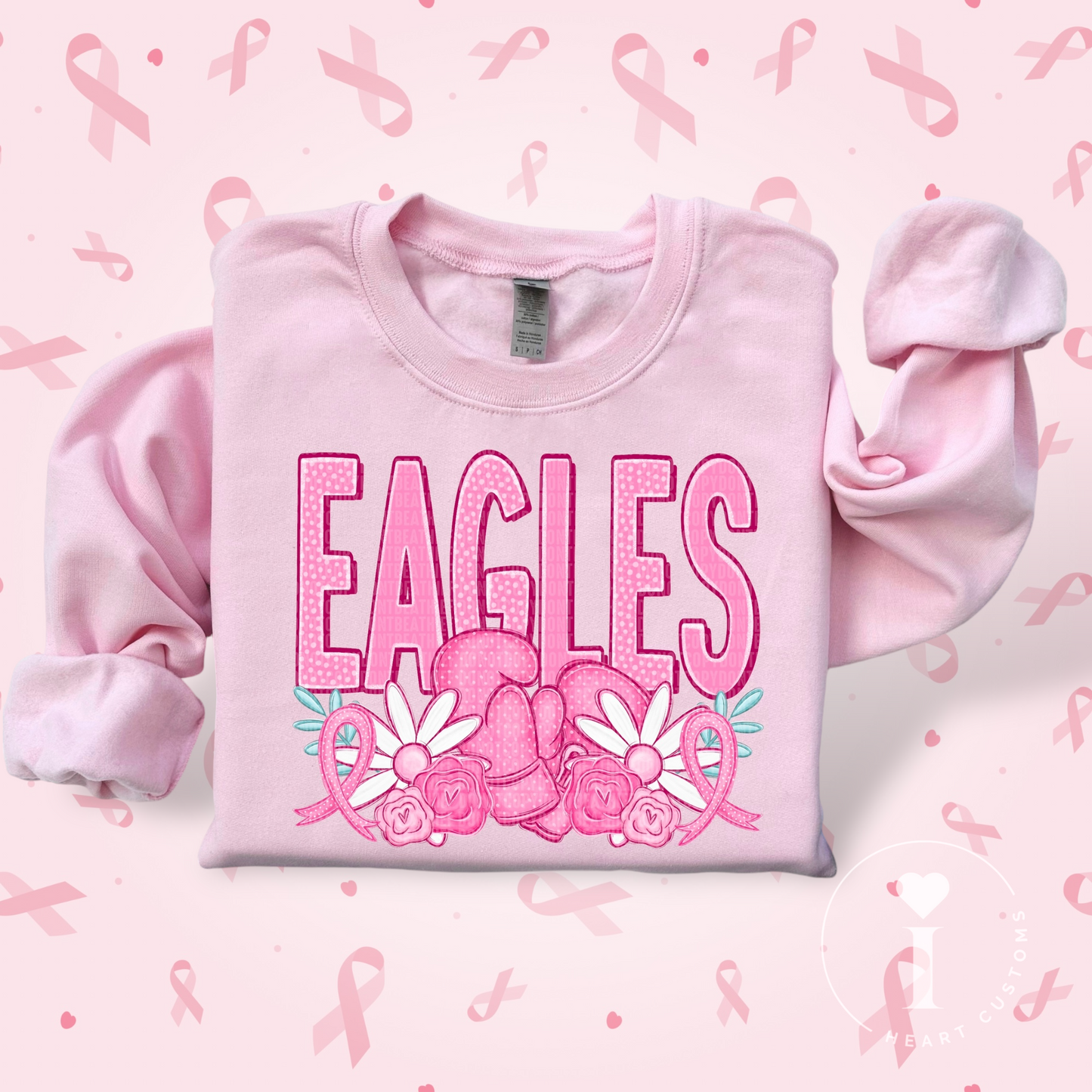 Eagles Breast Cancer Sports Mascot DTF Transfer Film SD074