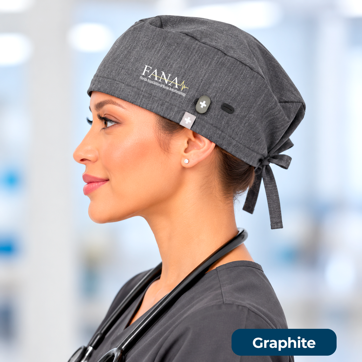 FANA Exclusive FIGS Scrub Cap with Buttonholes
