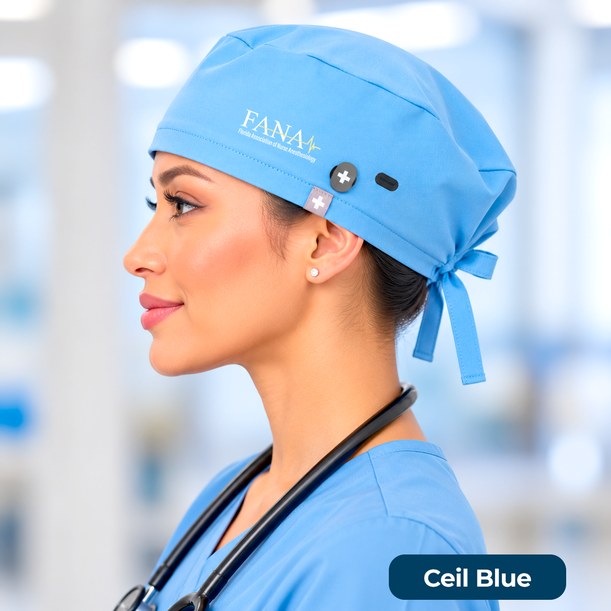 FANA Exclusive FIGS Scrub Cap with Buttonholes