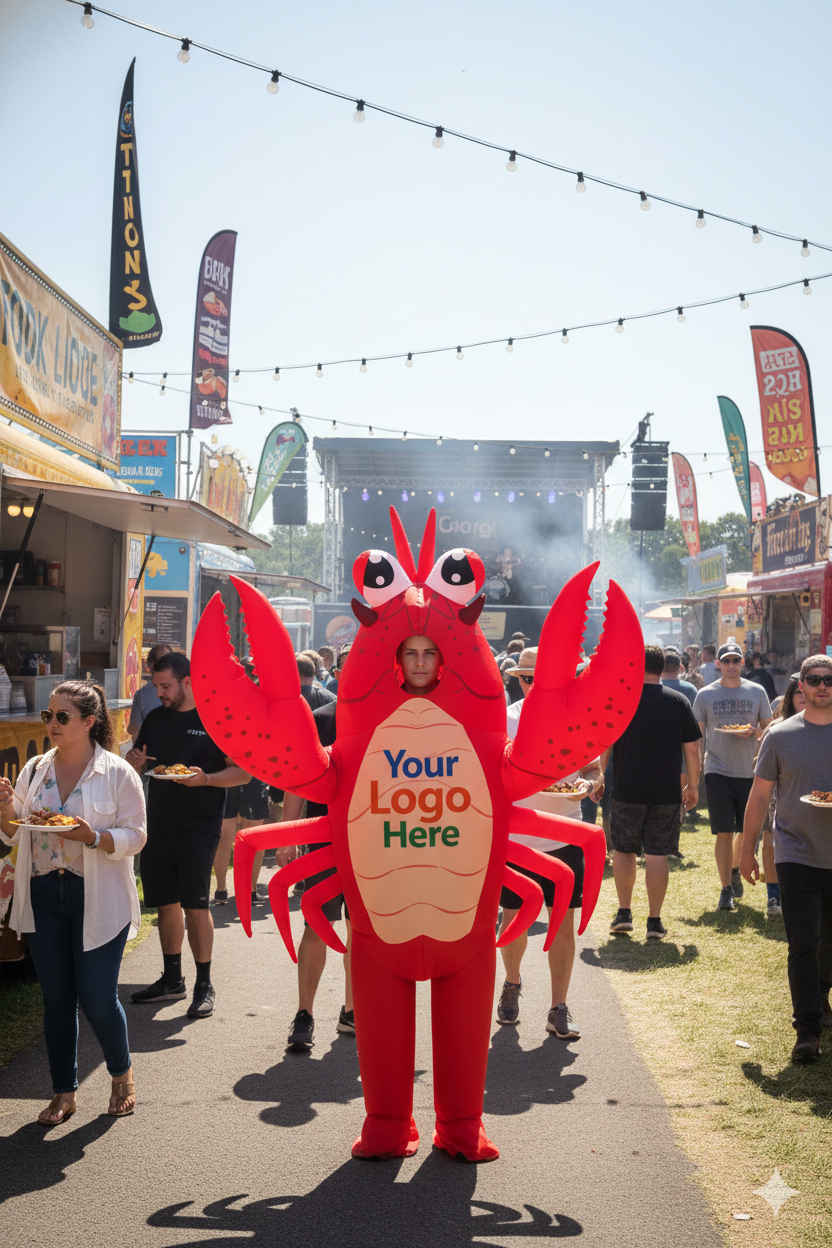 Custom Inflatable Crab Costume With Logo | Branded Inflatable Suits for Events, Promotions & Marketing