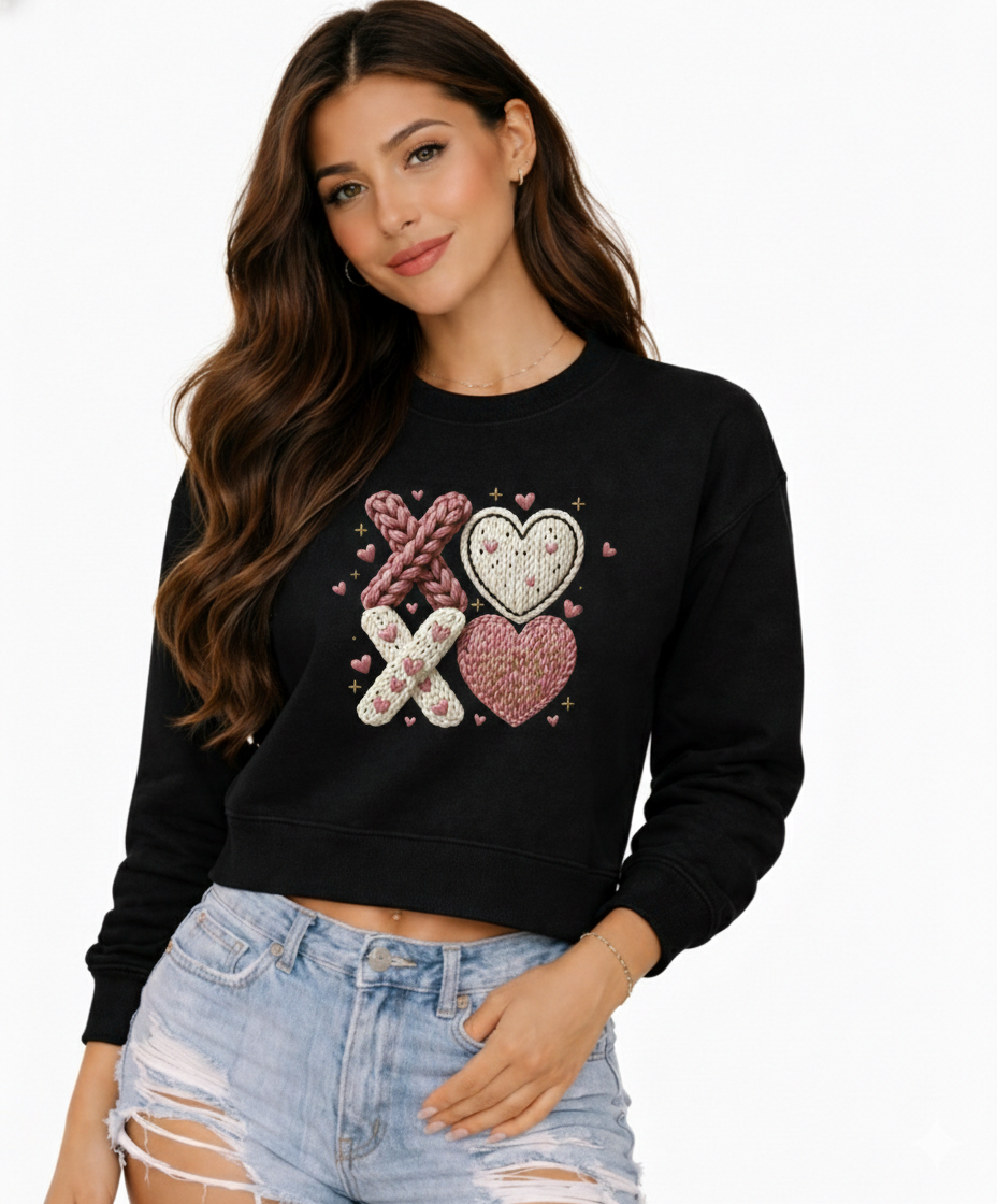 XO Cropped Crew Sweatshirt – Valentine’s Collection Exclusive Drop