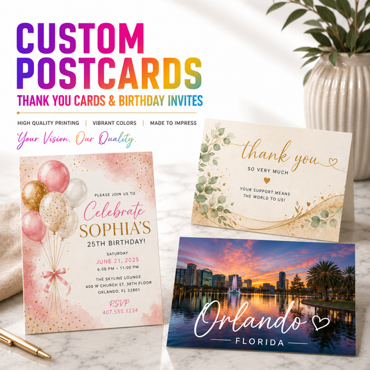Custom 16pt Postcards – Full-Color Printing | 4x6, 5x7 & 6x9 Sizes