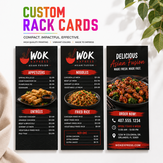 Custom 16pt Rack Cards – Full-Color Printing | 4×9 Size