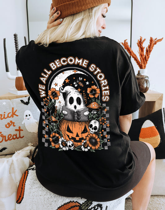 We all become stories Spooky Reader DTF Transfer Film G084