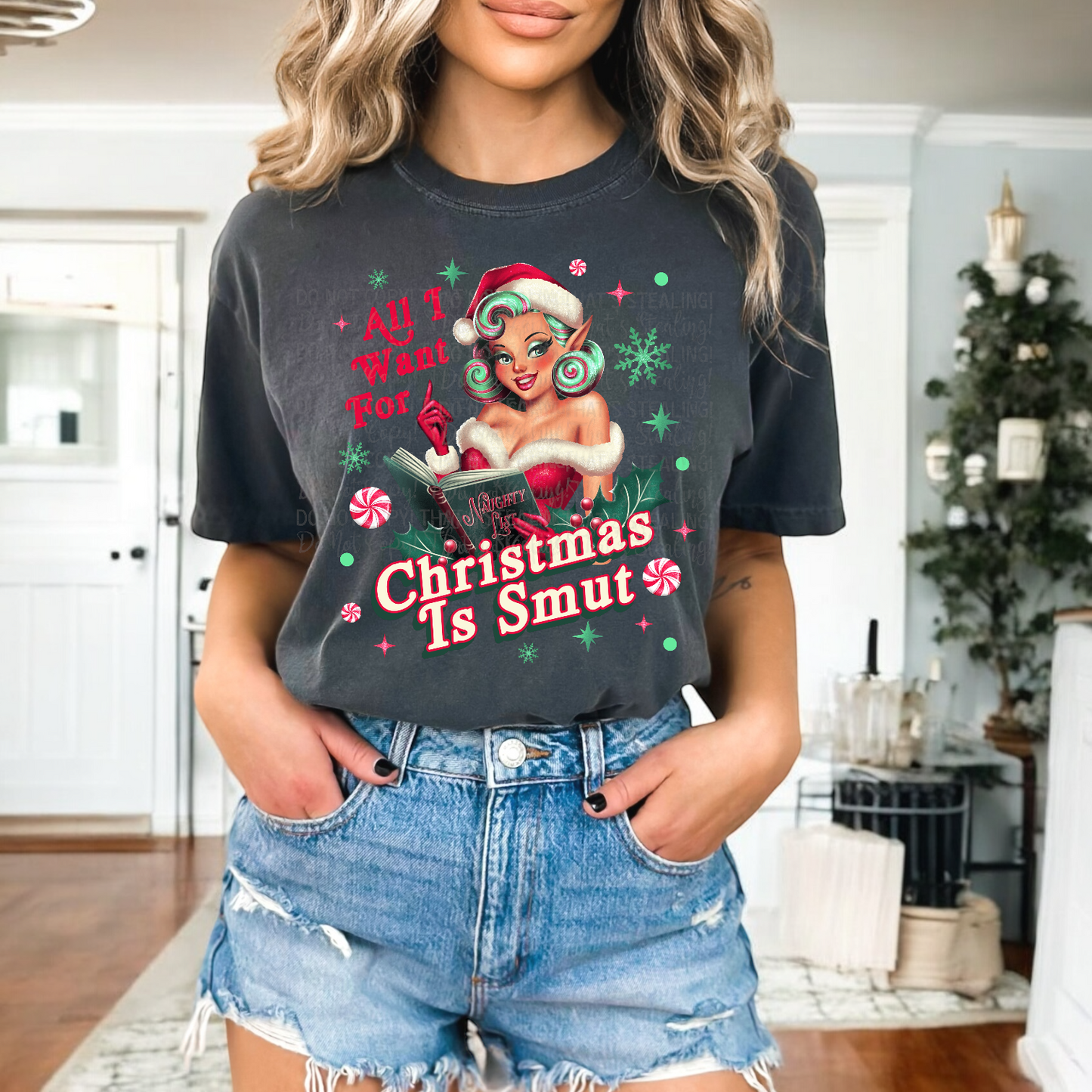 Matching DTF Series - Set Series - Vintage Pinup Christmas is smut Girl V1 G114