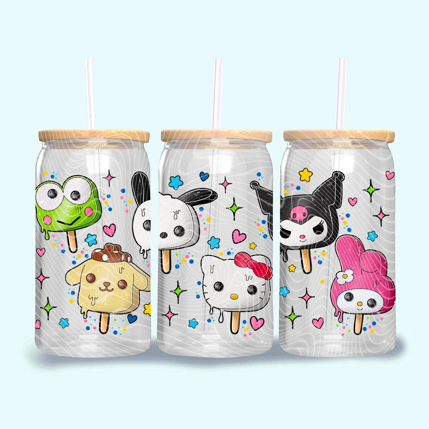 Summer Animal Friends Popsicles - 16oz UV DTF Transfer Film