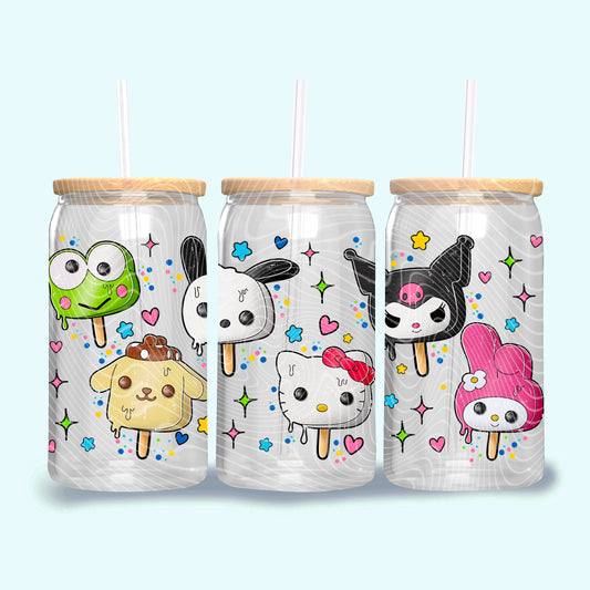 Summer Animal Friends Popsicles - 16oz UV DTF Transfer Film