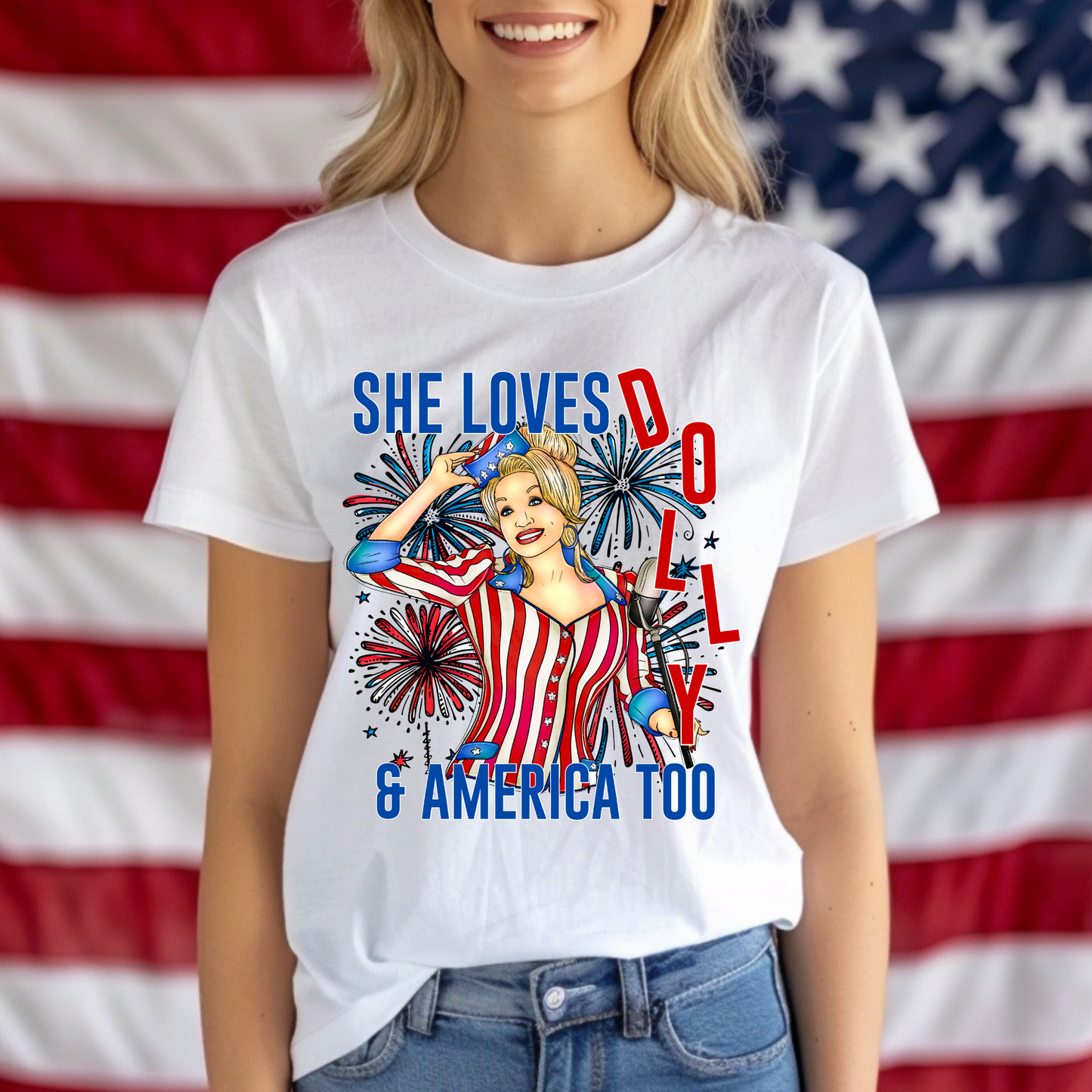 4th of July She loves America DTF Transfer Film