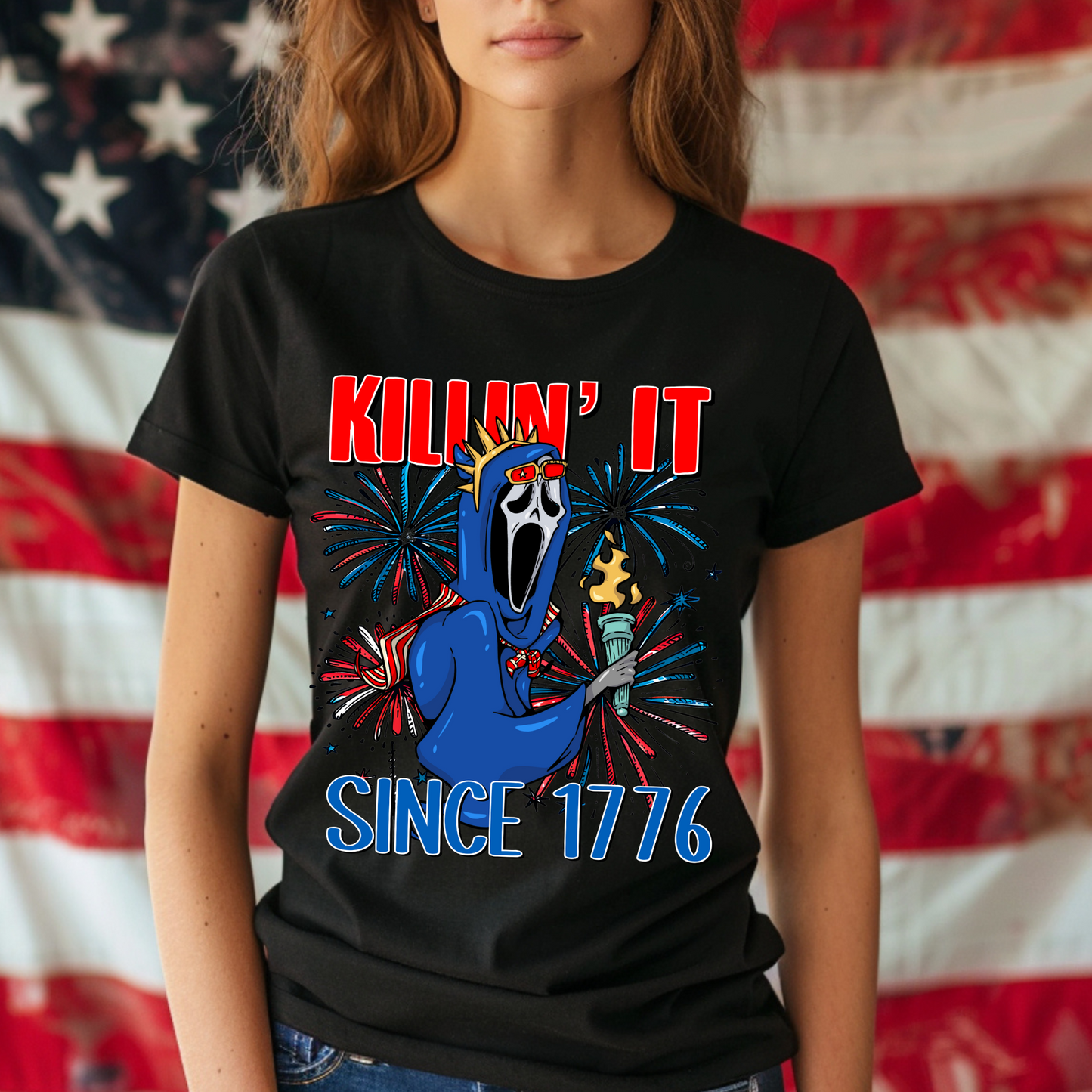 Killin’ it since 1776 4th of July Horror 6 DTF Transfer Film