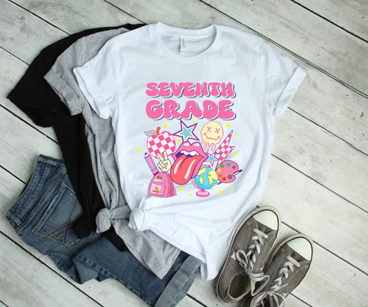 Retro Seventh Grade Adult Cotton T-shirt