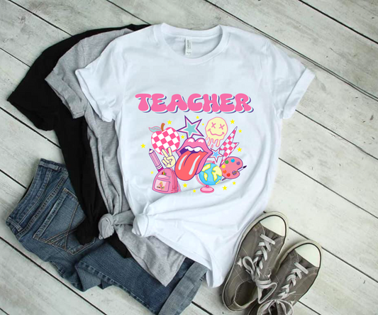 Retro Teacher Grade Adult Cotton T-shirt