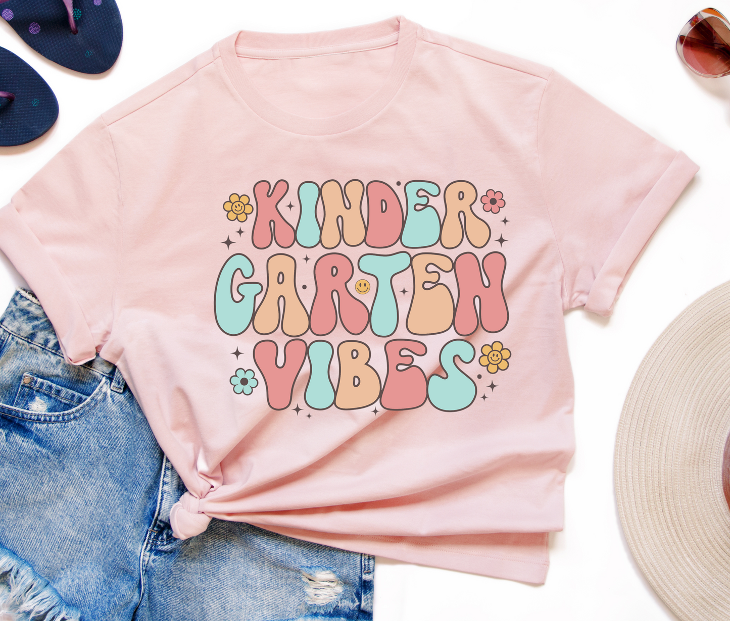 Groovy Kindergarten Grade Adult Cotton T-shirt