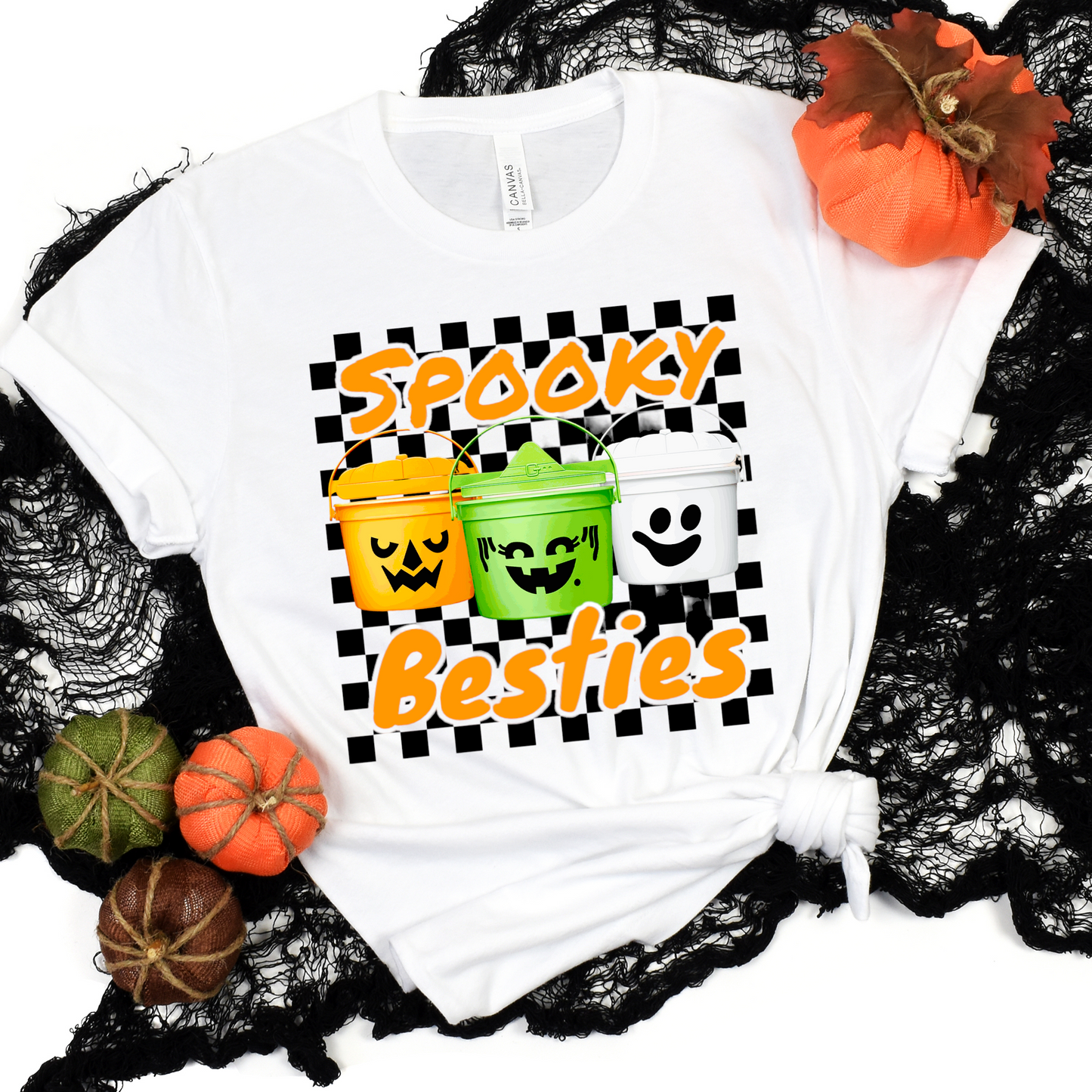 Halloween Buckets Spooky Besties DTF Transfer Film 9074