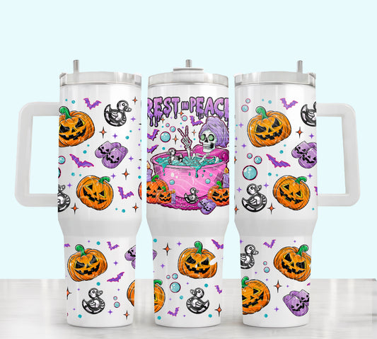 Spooky Rub Rest in Peace - TOP & BOTTOM SET - 40 oz Tumbler UV DTF Transfer Film