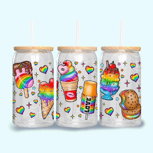 Summer Rainbow Popsicles - 16oz UV DTF Transfer Film