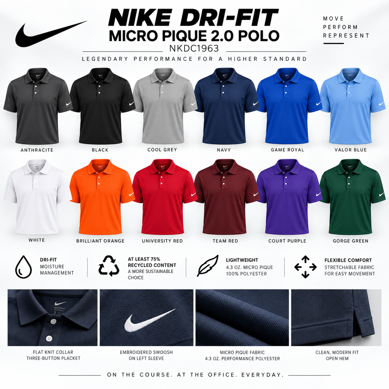 Custom Nike Dri-FIT Micro Pique 2.0 Polo | NKDC1963