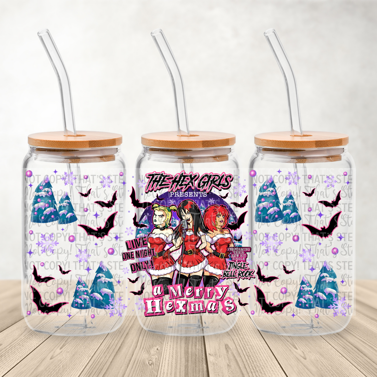 Merry Hexmas - 16oz UV DTF Transfer Film Wrap and Matching Lid G114