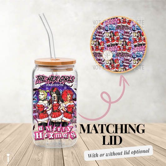 Merry Hexmas - 16oz UV DTF Transfer Film Wrap and Matching Lid G114