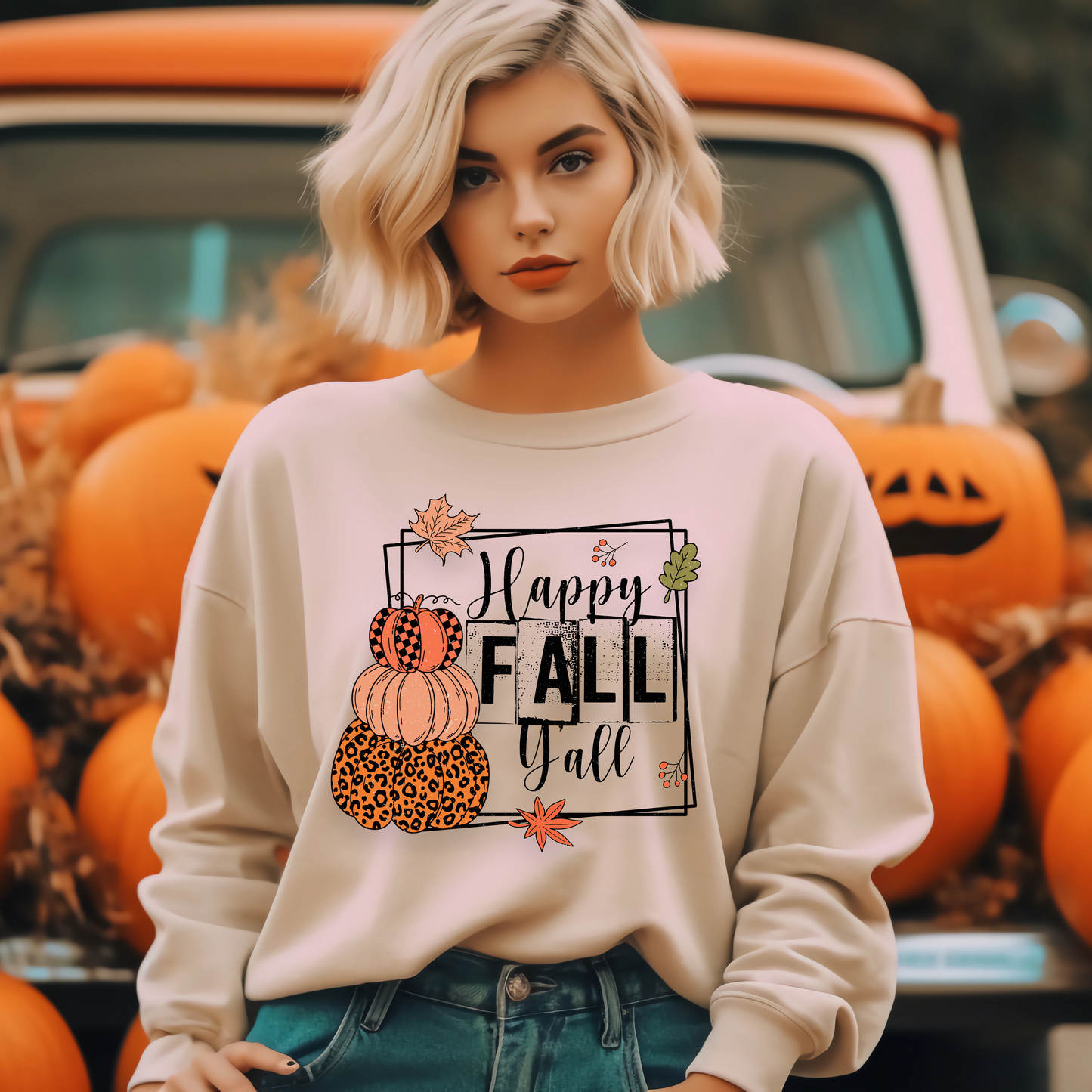 Happy Fall Y'all Pumpkin DTF Transfer Film 9003