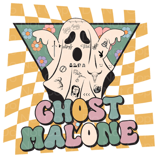 Spooky Ghost Malone DTF Transfer Film 1151