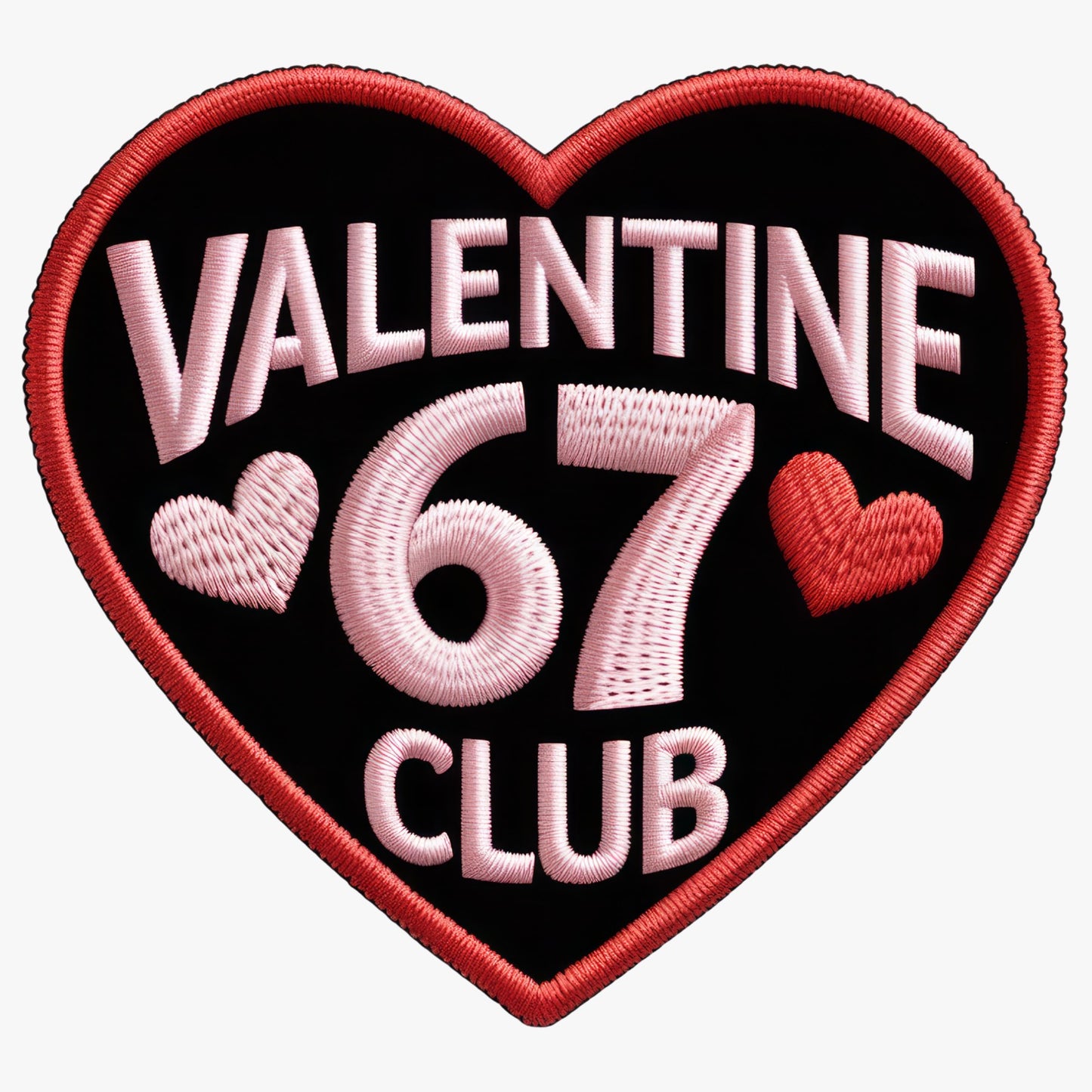 Valentine Club 67 Cropped Sweatshirt – Faux Embroidery Valentine Design