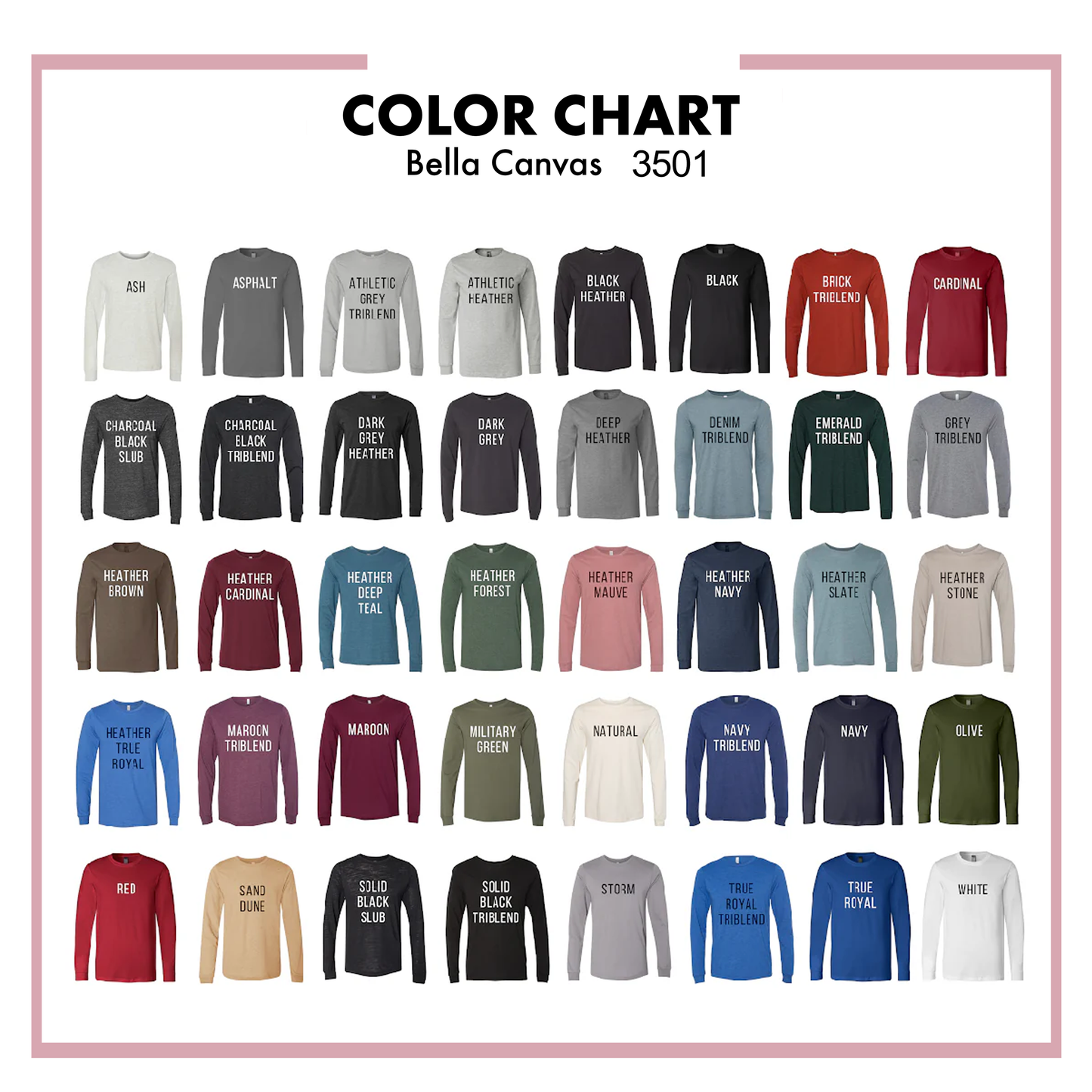 Bella Canvas 3501 - Long Premium Sleeve